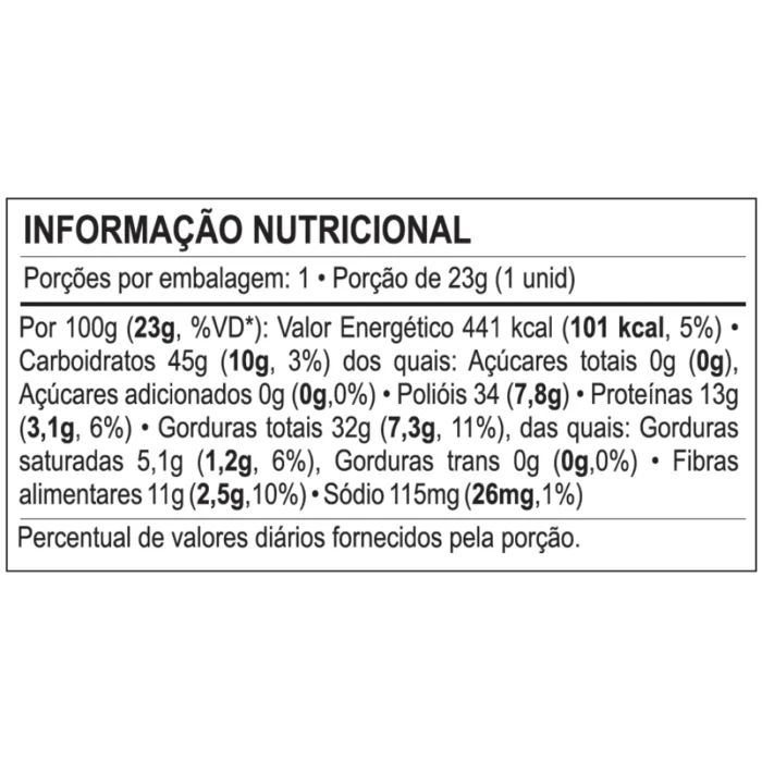 Paçoca zero adição de açucar